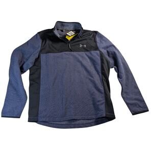 Under Armour Mens Large ColdGear 1/4 Zip Loose Fit Long Sleeve Pullover Shirt